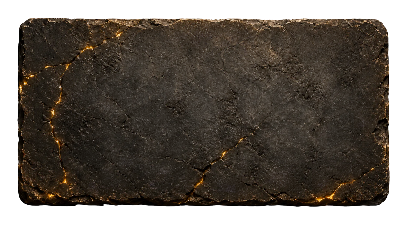 Cracked stone tablet with molten gold veins